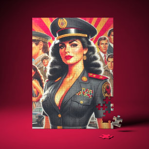 Retro Military Woman Jigsaw Puzzle