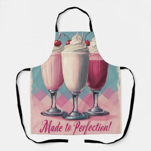 Retro Milkshake Trio with Cherries and Cream Apron
