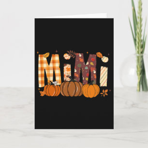 Retro Mimi Pumpkin Fall Leaves Grandma Fall Thanks Card