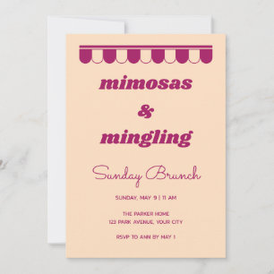 Retro Mimosas and Mingling Brunch Invitation