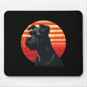 Retro Miniature Schnauzer Dog Lovers Christmas Bir Mouse Pad