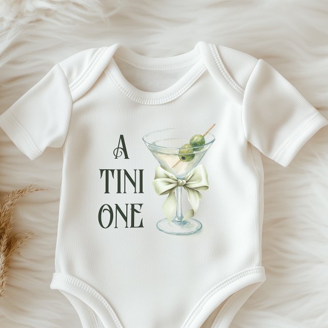 Retro Minimalist A Tini One Martini Baby Shower Bodysuit (Creator Uploaded)