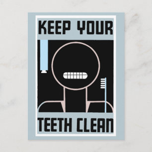 Retro minimalist ad Keep your teeth clean Postcard