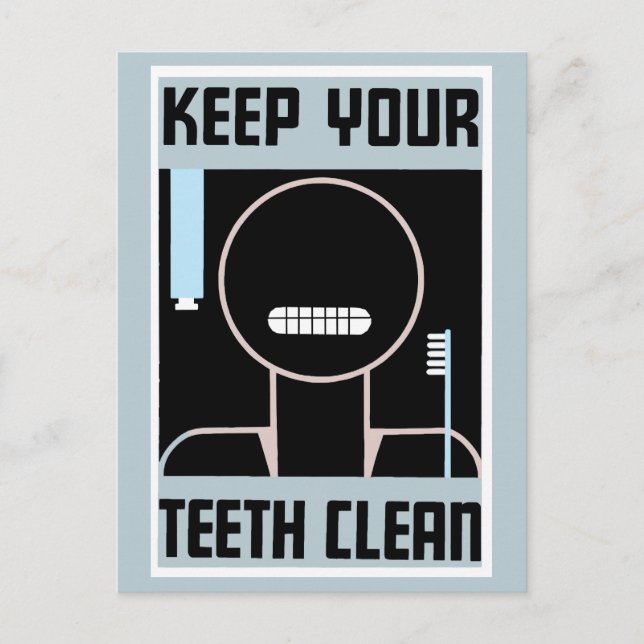 Retro minimalist ad Keep your teeth clean Postcard (Front)