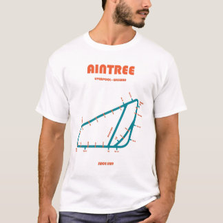 Retro Minimalist Aintree Racecourse Line Art Print T-Shirt