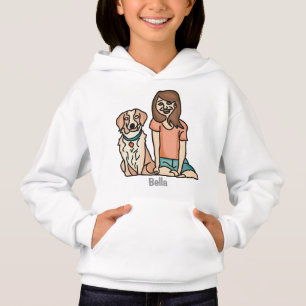 Retro minimalist amazing friendship of dog & kid