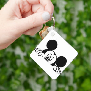 Retro Minimalist Animated Character Peeking  Key Ring