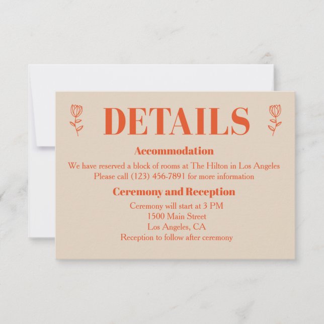Retro Minimalist Custom Details Cards (Front)
