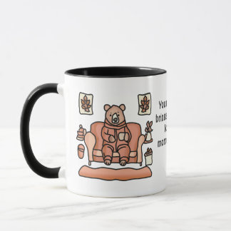 Retro Minimalist Cute Relaxed Bear | Funny Mug