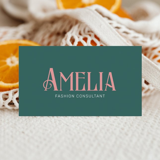 Retro Minimalist Green Business Card (Creator Uploaded)