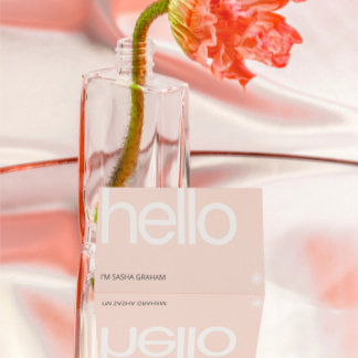 Retro Minimalist Hello Blush Pink Business Card
