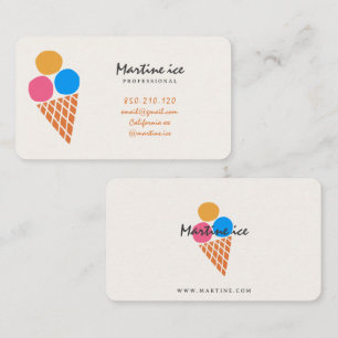 Retro minimalist ice cream business card