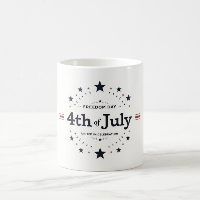 Retro Minimalist July 4th Mug – Soft Patriotic  (Center)
