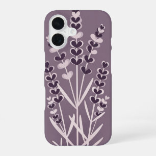 Retro Minimalist Lavender Stems iPhone 16 Case