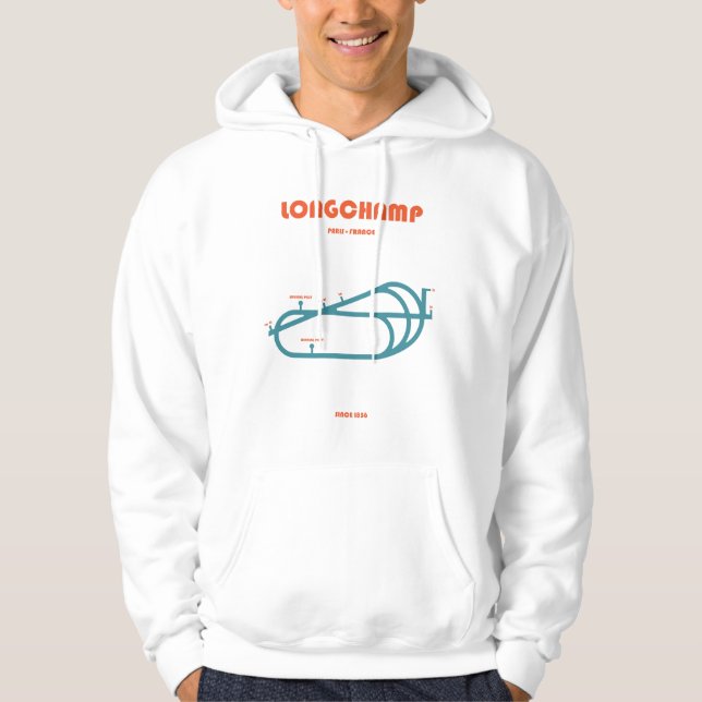 Retro Minimalist Longchamp Racecourse Line Art Pri Hoodie (Front)