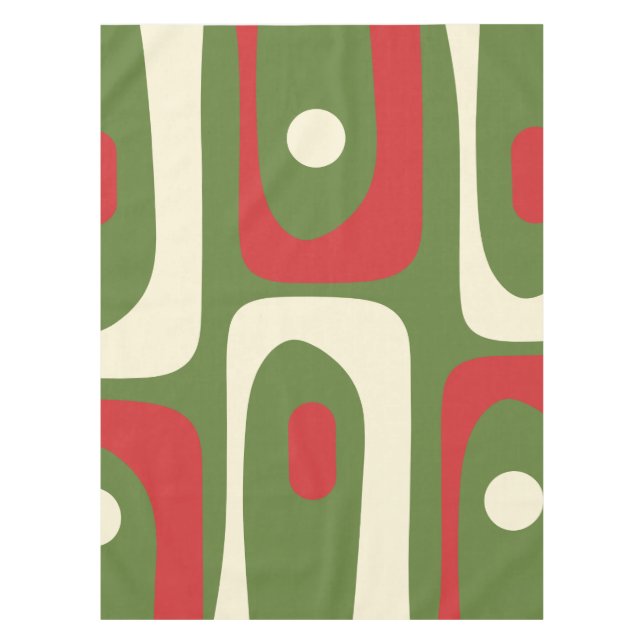 Retro Minimalist Mid-Century Christmas Pattern Tablecloth (Front)