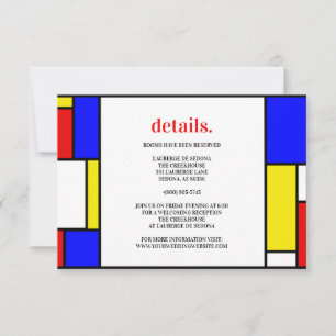 Retro Minimalist Primary Colours RSVP Card
