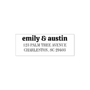 Retro Minimalist Return Address Stamp