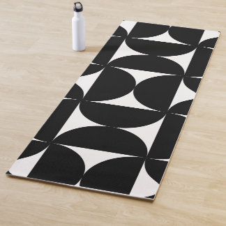 Retro Minimalist Style Black Geometric Bauhaus Yoga Mat