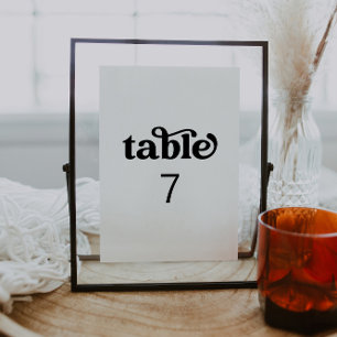 Retro Minimalist Table Number