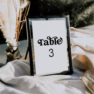 Retro Minimalist Table Number