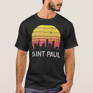 Retro Minnesota Saint Paul Skyline Vintage Urban B T-Shirt