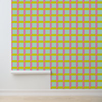 Retro Mint Green Pink Pastel Geometric Op Art 