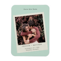 Retro Mint Photo Frame Save the Date Magnet
