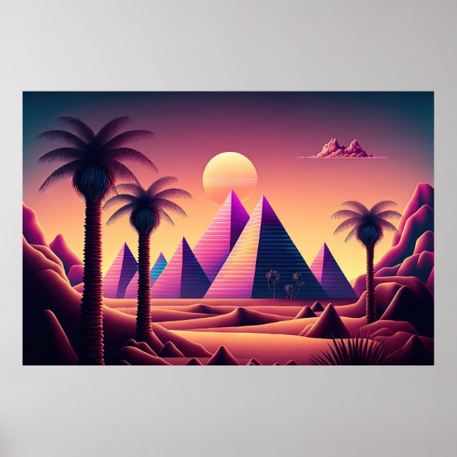 Retro Mirage: A Synthwave Journey Poster (Front)