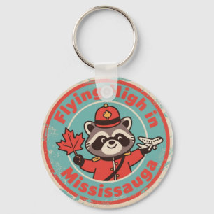 Retro Mississauga Raccoon Mountie Key Ring