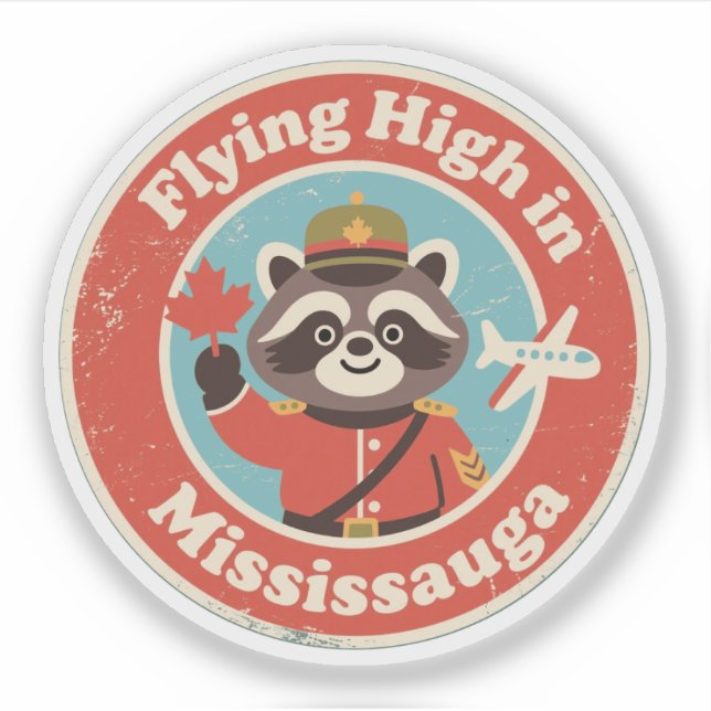 Retro Mississauga Racoon Flying (Front)