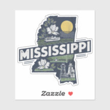 Retro Mississippi State Car Sticker