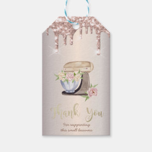 Retro Mixer Flowers Glitter Drips Bakery   Gift Tags