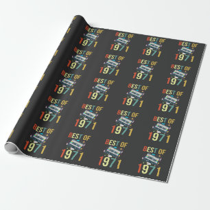 Retro Mixtape Best Of 1971 Birthday Cassette Gift Wrapping Paper
