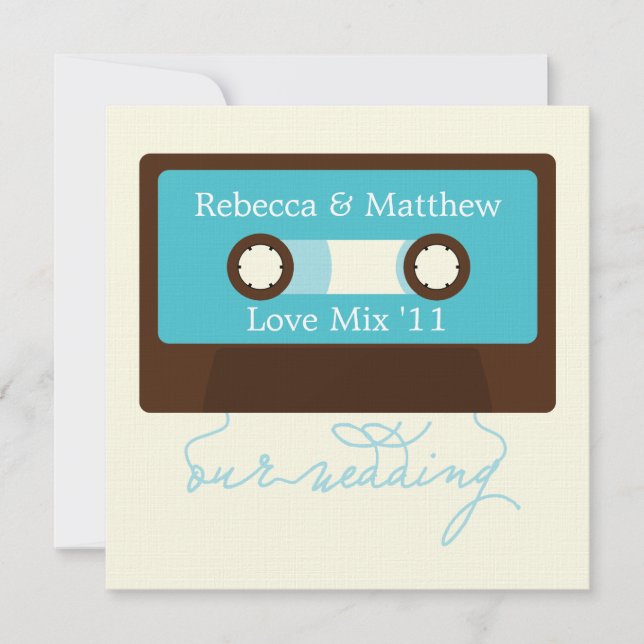 Retro Mixtape Wedding Invitation (Front)
