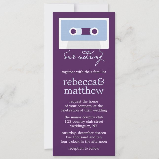 Retro Mixtape Wedding Invitation (Front)