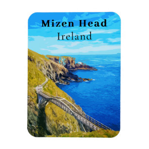 Retro Mizen Head Cork Ireland Travel Magnet
