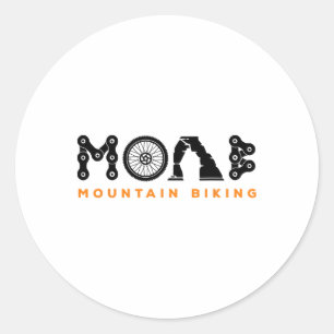 Retro Moab Utah Souvenir Mountain Biking Mtb Trail Classic Round Sticker
