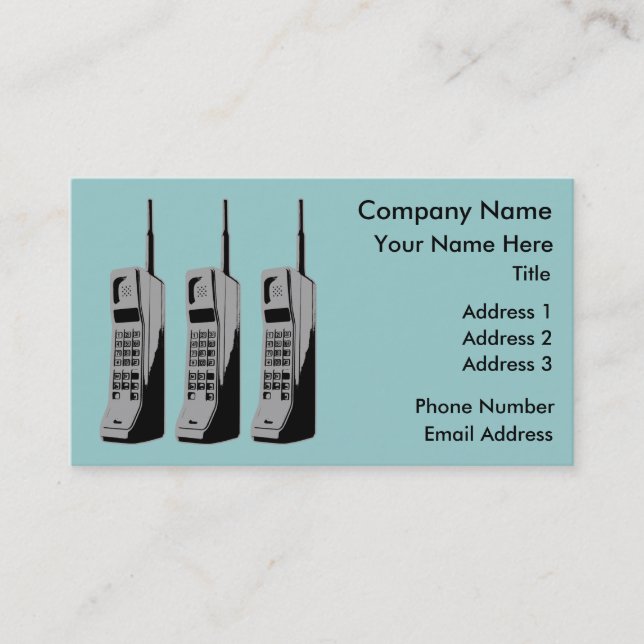 Retro Mobile Phone Graphic Business Card (Front)