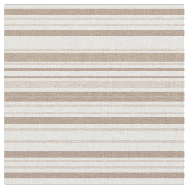 Retro Mocha Brown & Taupe Bold Vertical Stripes Fabric (Close Up)
