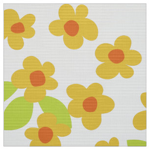 retro mod 60s 70s flower fabric pattern