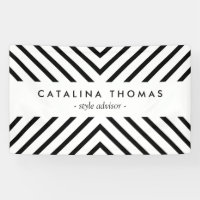 Retro Mod Black and White Pattern Banner