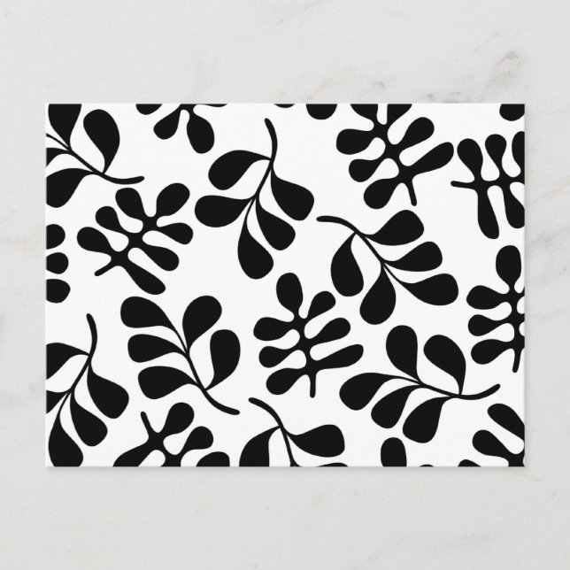 Retro MOD Black and White Pattern Postcard (Front)
