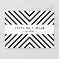 Retro Mod Black and White Pattern Postcard