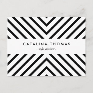 Retro Mod Black and White Pattern Postcard