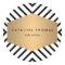 Retro Mod Black and White Pattern with Gold Emblem