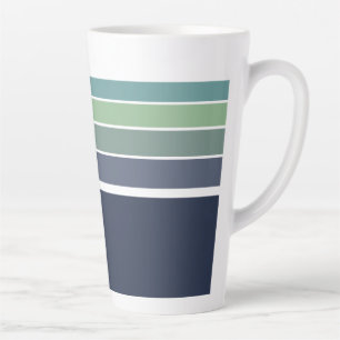Retro/Mod Blue and Green Striped Latte Mug