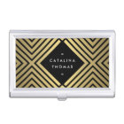 Retro Mod Bold Black and Gold Pattern Card Case