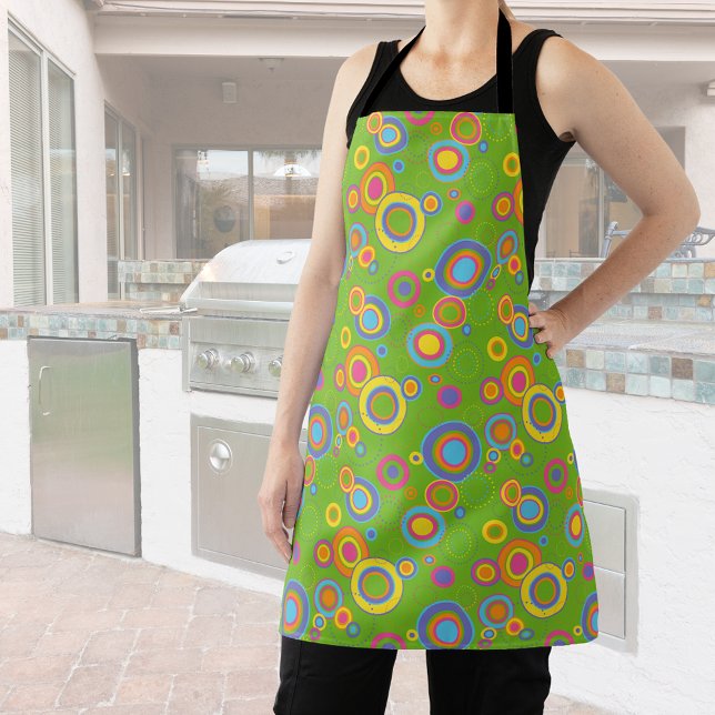 Retro Mod Circles on Green Apron (Creator Uploaded)