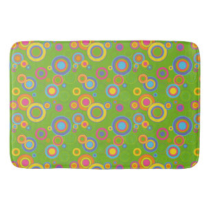Retro Mod Circles on Green Bath Mat